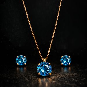 Conjunto de diamantes azules